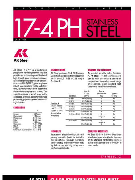 17-4 ph sheet metal|17 4 ph conditions.